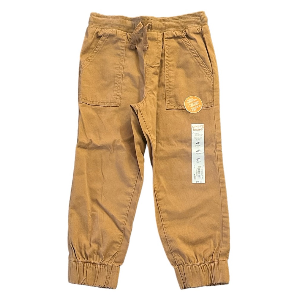 3/$25 Jumping Beans Tan Gray Jogger Pants Size 4T NWT